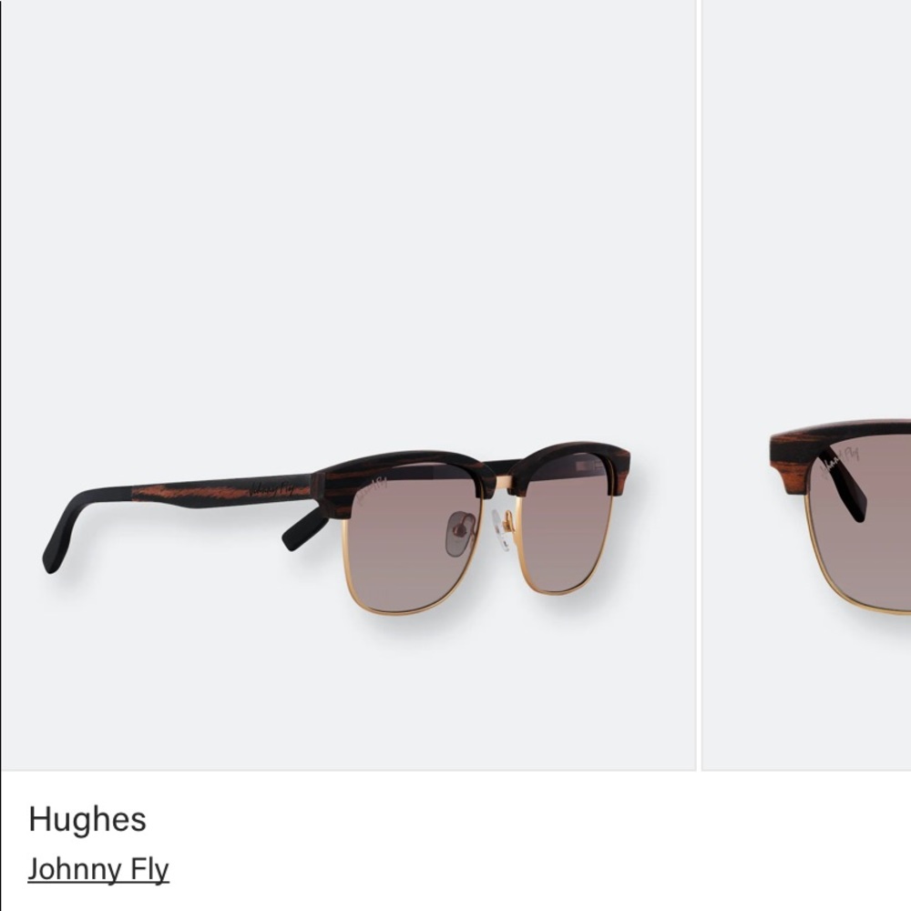 NWT Johnny Fly Hughes Wood Frame Sunglasses